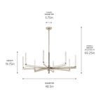 KICHLER 52668PN Sycara 48.5 Inch 8 Light Led Chandelier With Faceted Crystal In Polished Nickel
