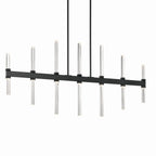 KICHLER 52670BK Sycara 48.25 Inch 14 Light Led Linear Chandelier With Faceted Crystal In Black