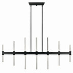 KICHLER 52670BK Sycara 48.25 Inch 14 Light Led Linear Chandelier With Faceted Crystal In Black