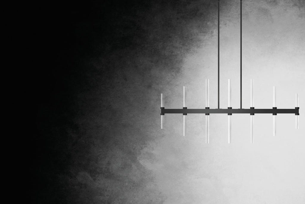 KICHLER 52670BK Sycara 48.25 Inch 14 Light Led Linear Chandelier With Faceted Crystal In Black