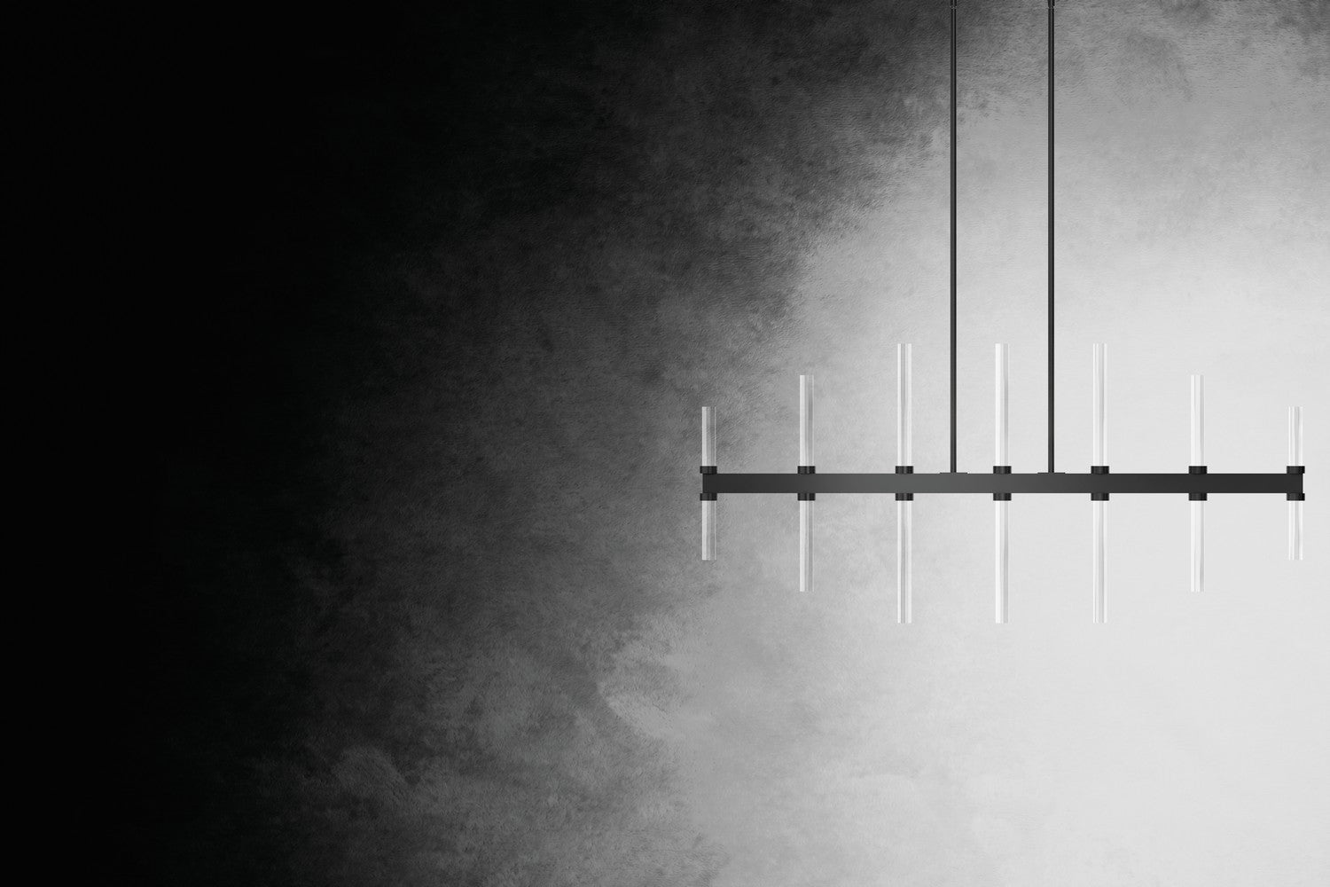 KICHLER 52670BK Sycara 48.25 Inch 14 Light Led Linear Chandelier With Faceted Crystal In Black