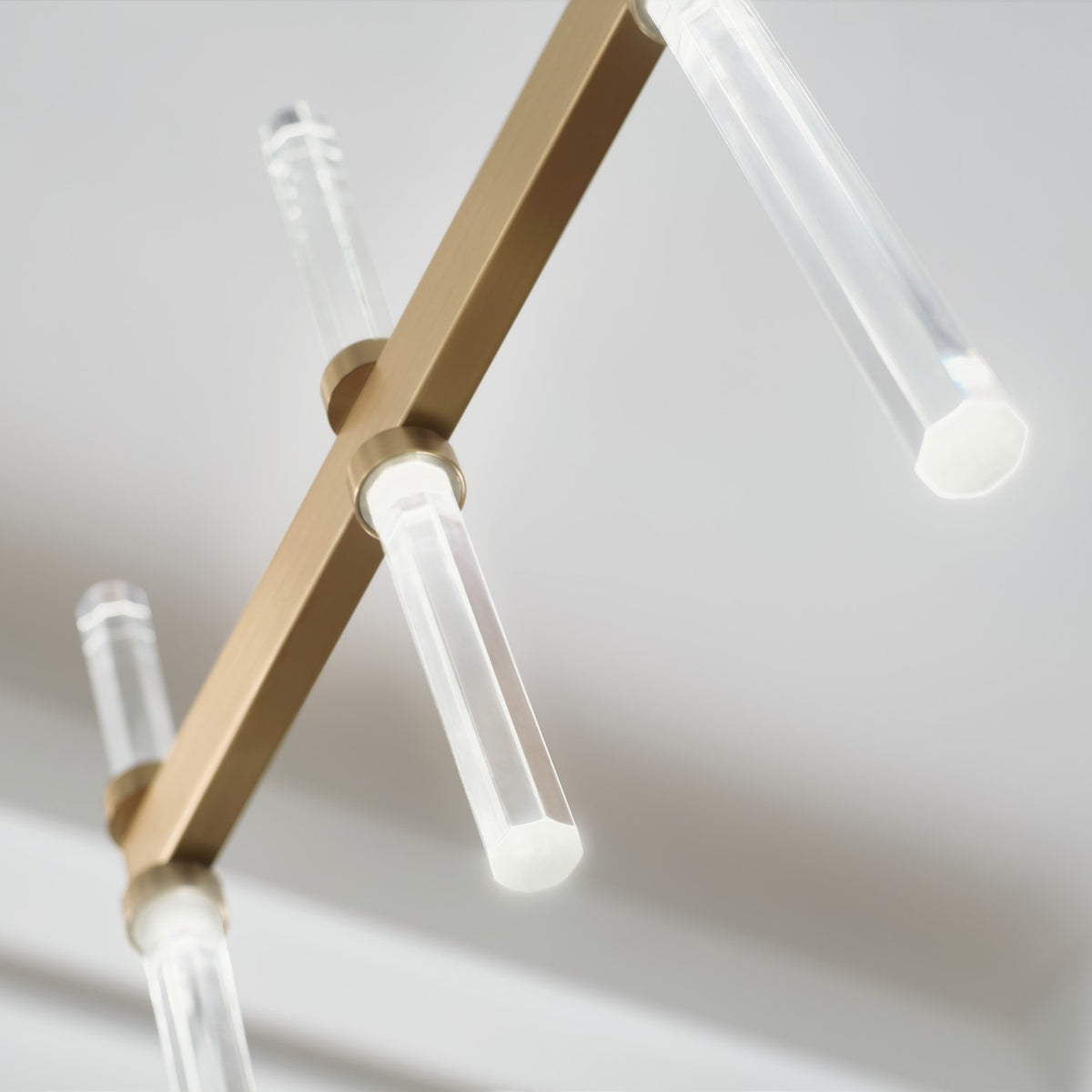 KICHLER 52670CPZ Sycara 48.25 Inch 14 Light Led Linear Chandelier With Faceted Crystal In Champagne Bronze