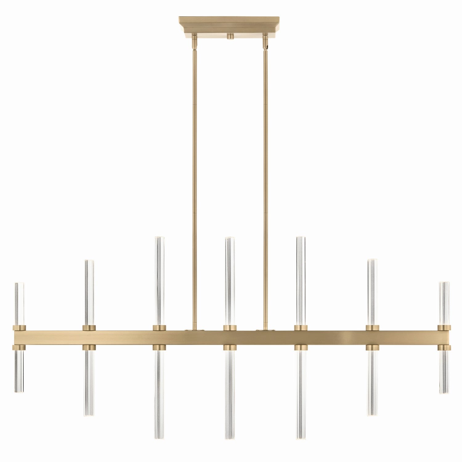 KICHLER 52670CPZ Sycara 48.25 Inch 14 Light Led Linear Chandelier With Faceted Crystal In Champagne Bronze