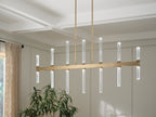 KICHLER 52670CPZ Sycara 48.25 Inch 14 Light Led Linear Chandelier With Faceted Crystal In Champagne Bronze