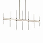 KICHLER 52670PN Sycara 48.25 Inch 14 Light Led Linear Chandelier With Faceted Crystal In Polished Nickel