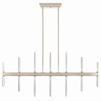 KICHLER 52670PN Sycara 48.25 Inch 14 Light Led Linear Chandelier With Faceted Crystal In Polished Nickel