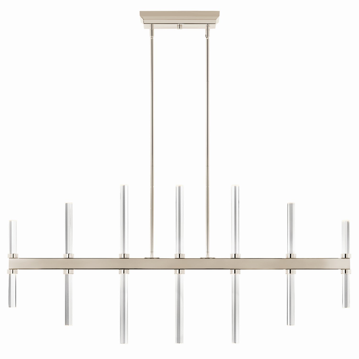 KICHLER 52670PN Sycara 48.25 Inch 14 Light Led Linear Chandelier With Faceted Crystal In Polished Nickel