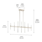 KICHLER 52670PN Sycara 48.25 Inch 14 Light Led Linear Chandelier With Faceted Crystal In Polished Nickel