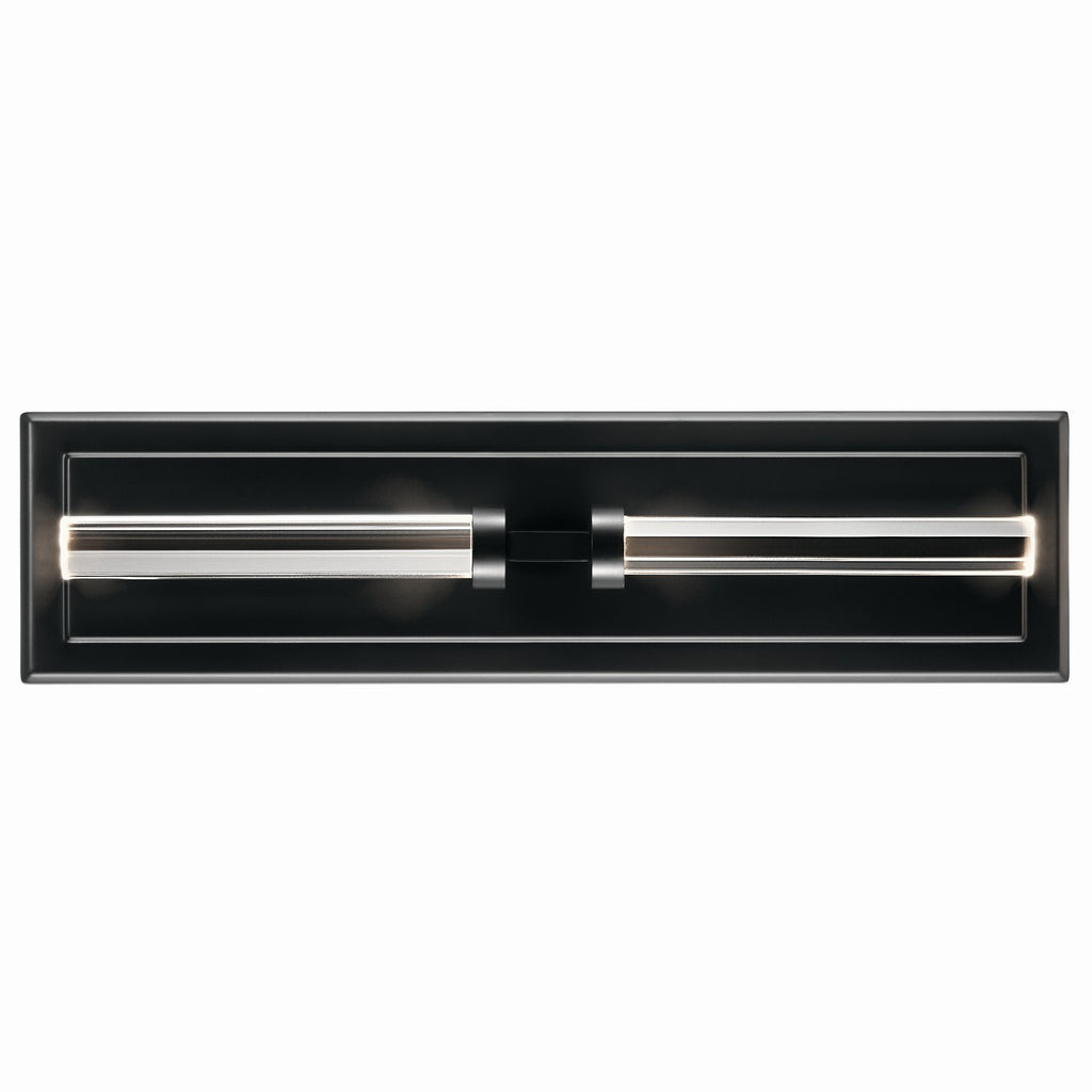 KICHLER 52671BK Sycara 19 Inch 2 Light Led Wall Sconce With Faceted Crystal In Black