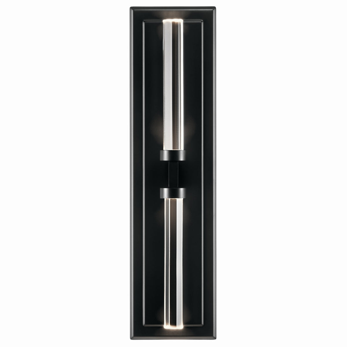 KICHLER 52671BK Sycara 19 Inch 2 Light Led Wall Sconce With Faceted Crystal In Black
