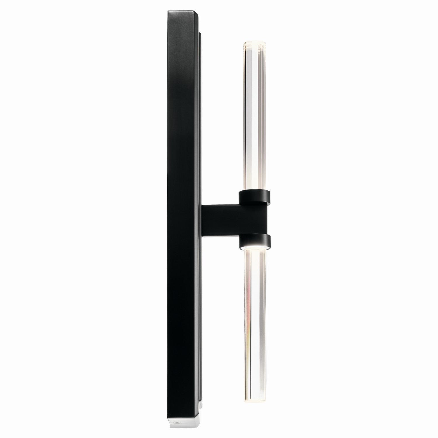 KICHLER 52671BK Sycara 19 Inch 2 Light Led Wall Sconce With Faceted Crystal In Black