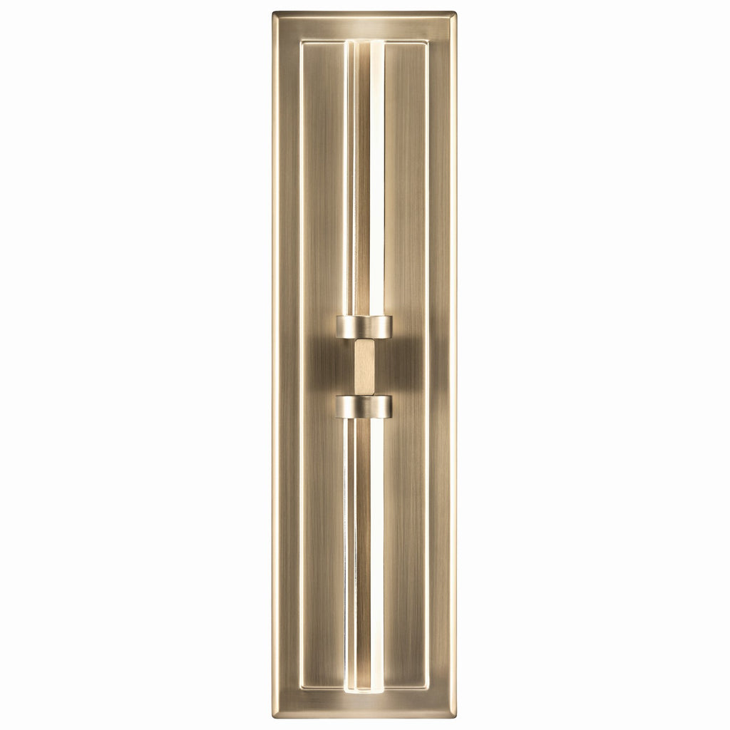 KICHLER 52671CPZ Sycara 19 Inch 2 Light Led Wall Sconce With Faceted Crystal In Champagne Bronze