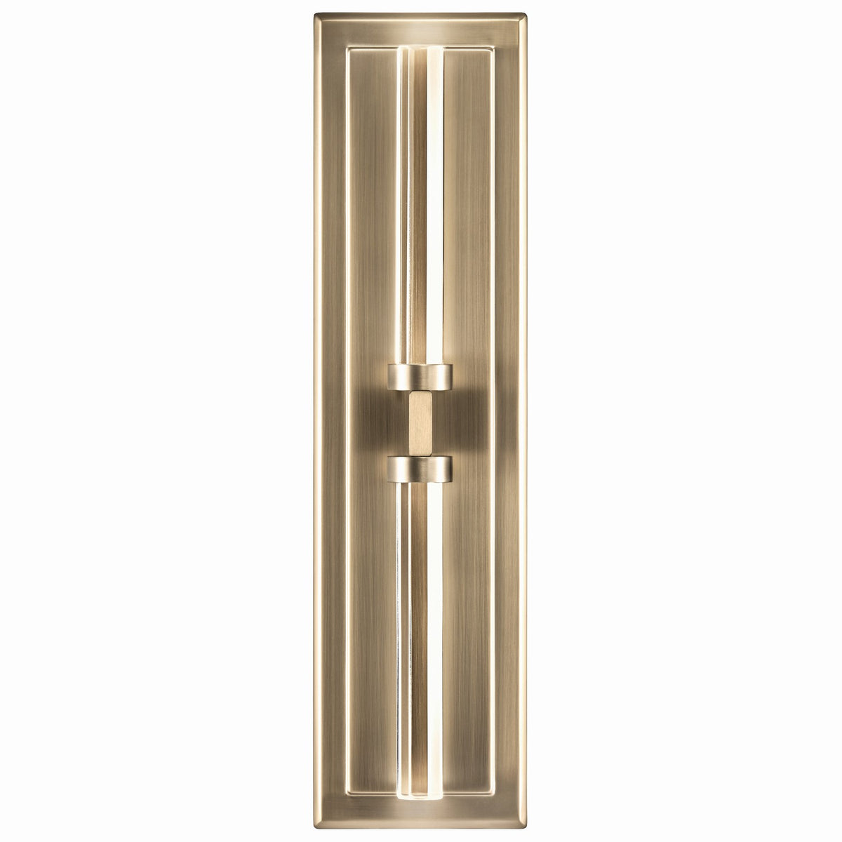 KICHLER 52671CPZ Sycara 19 Inch 2 Light Led Wall Sconce With Faceted Crystal In Champagne Bronze