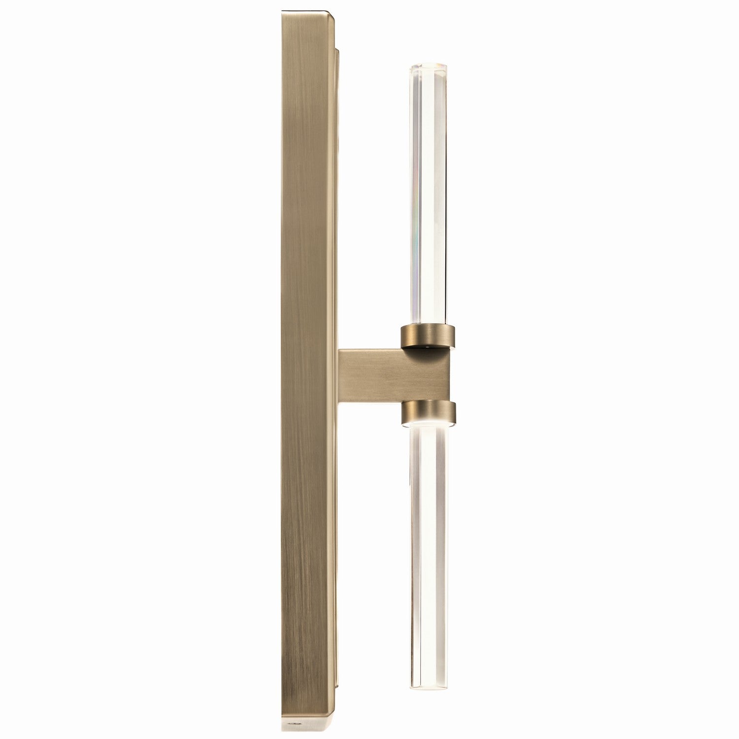 KICHLER 52671CPZ Sycara 19 Inch 2 Light Led Wall Sconce With Faceted Crystal In Champagne Bronze