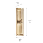 KICHLER 52671CPZ Sycara 19 Inch 2 Light Led Wall Sconce With Faceted Crystal In Champagne Bronze