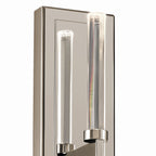 KICHLER 52671PN Sycara 19 Inch 2 Light Led Wall Sconce With Faceted Crystal In Polished Nickel