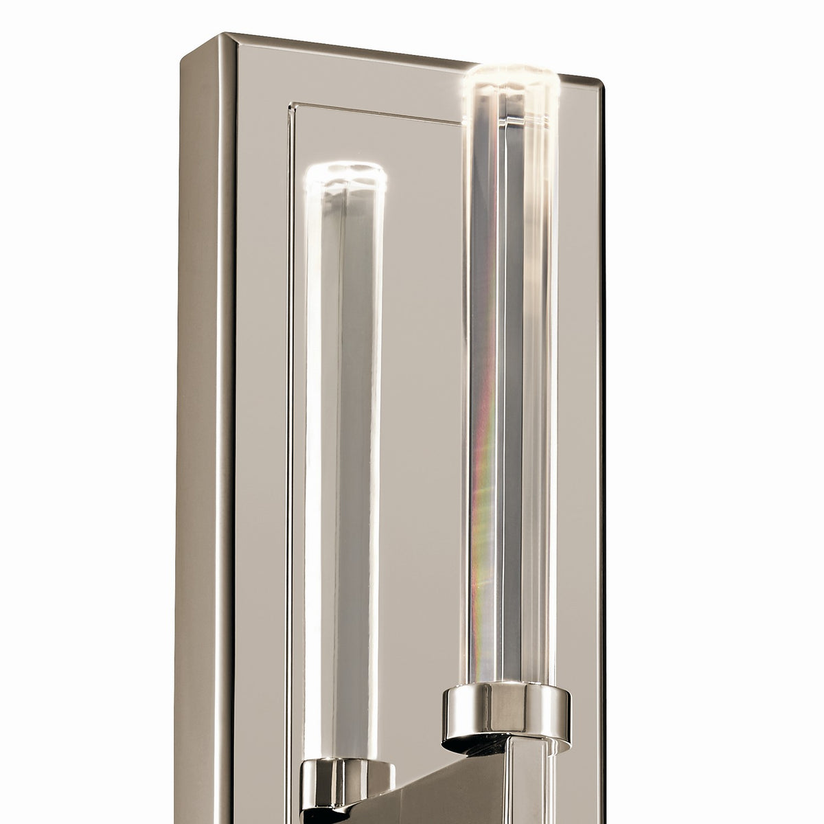 KICHLER 52671PN Sycara 19 Inch 2 Light Led Wall Sconce With Faceted Crystal In Polished Nickel