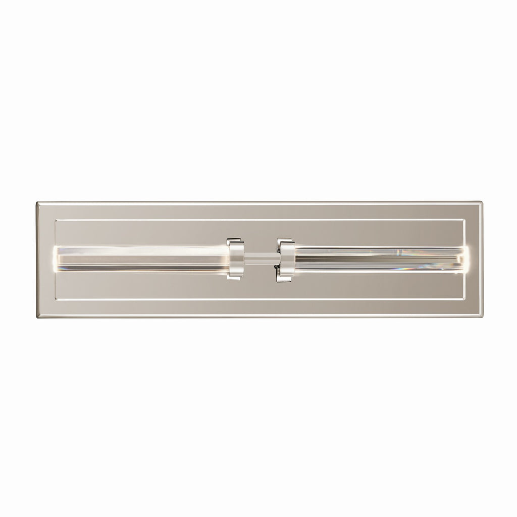 KICHLER 52671PN Sycara 19 Inch 2 Light Led Wall Sconce With Faceted Crystal In Polished Nickel