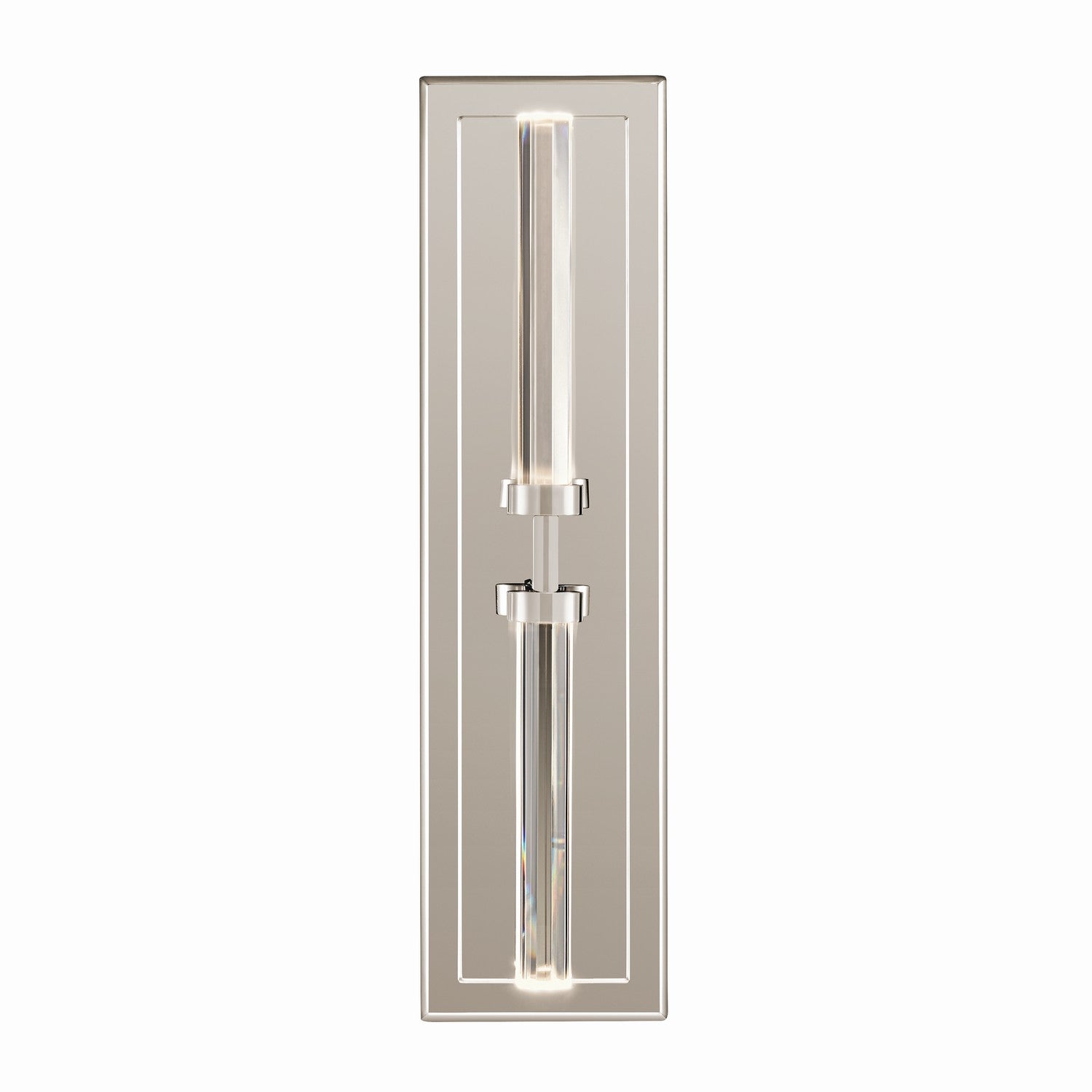 KICHLER 52671PN Sycara 19 Inch 2 Light Led Wall Sconce With Faceted Crystal In Polished Nickel