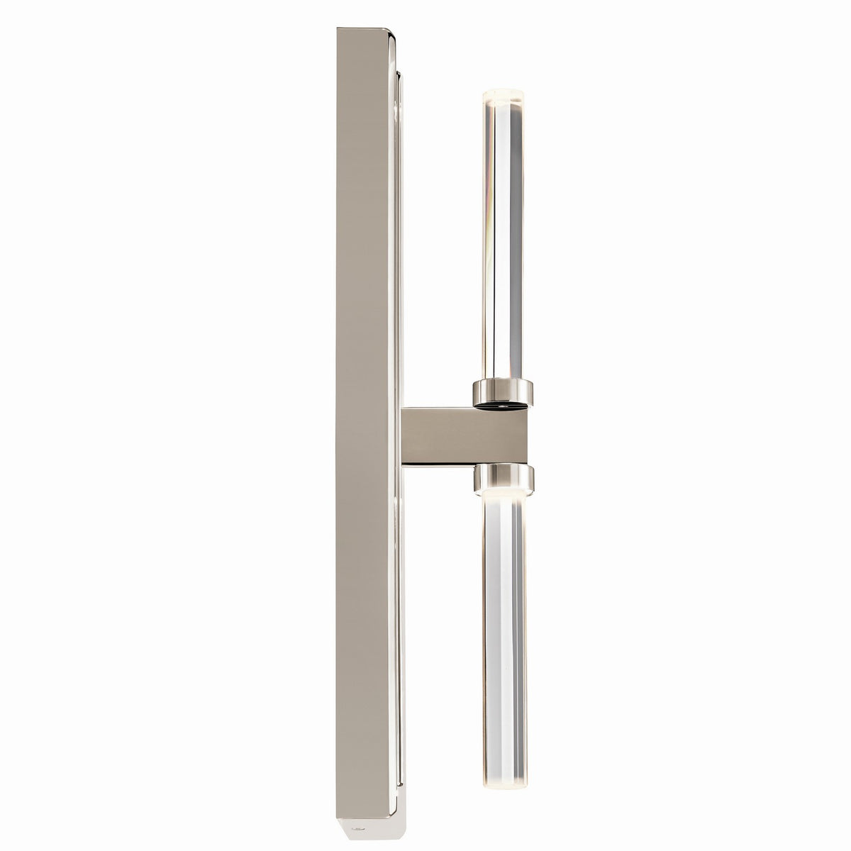 KICHLER 52671PN Sycara 19 Inch 2 Light Led Wall Sconce With Faceted Crystal In Polished Nickel