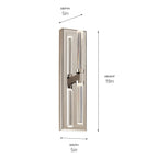 KICHLER 52671PN Sycara 19 Inch 2 Light Led Wall Sconce With Faceted Crystal In Polished Nickel