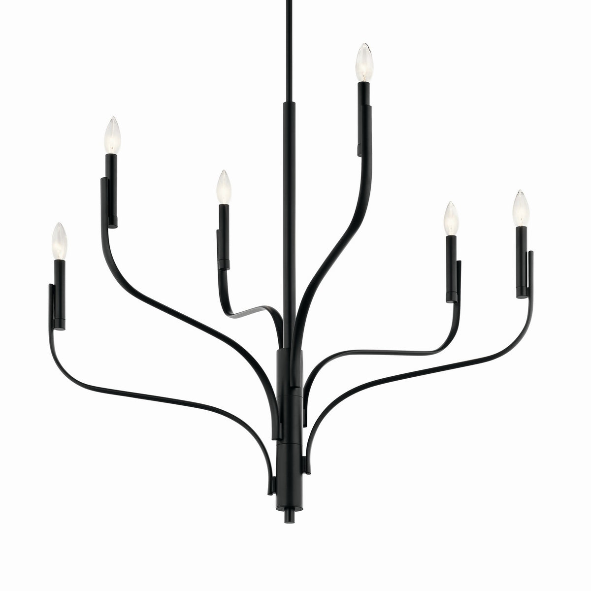 KICHLER 52673BK Livadia 36.25 Inch 6 Light Chandelier In Black