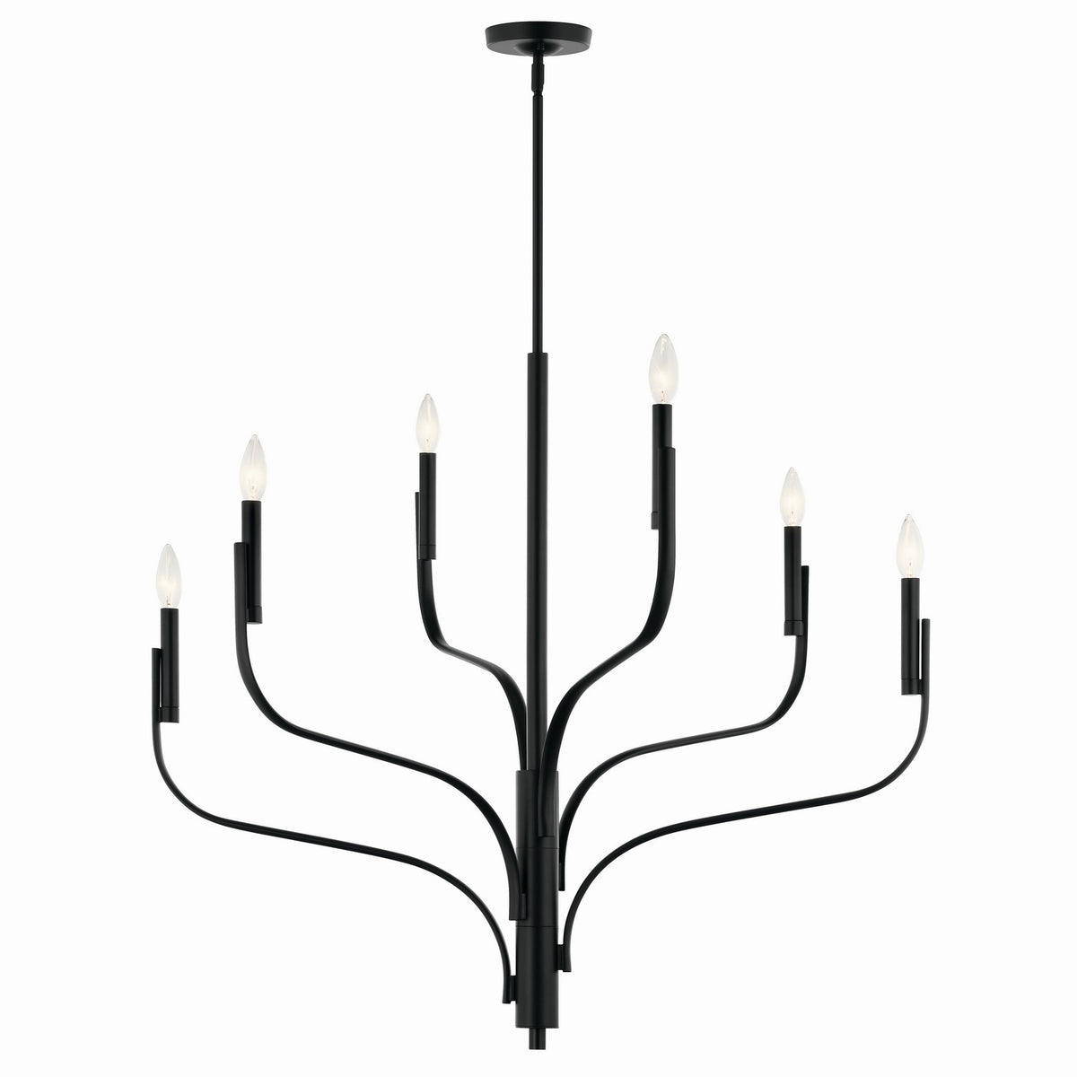 KICHLER 52673BK Livadia 36.25 Inch 6 Light Chandelier In Black