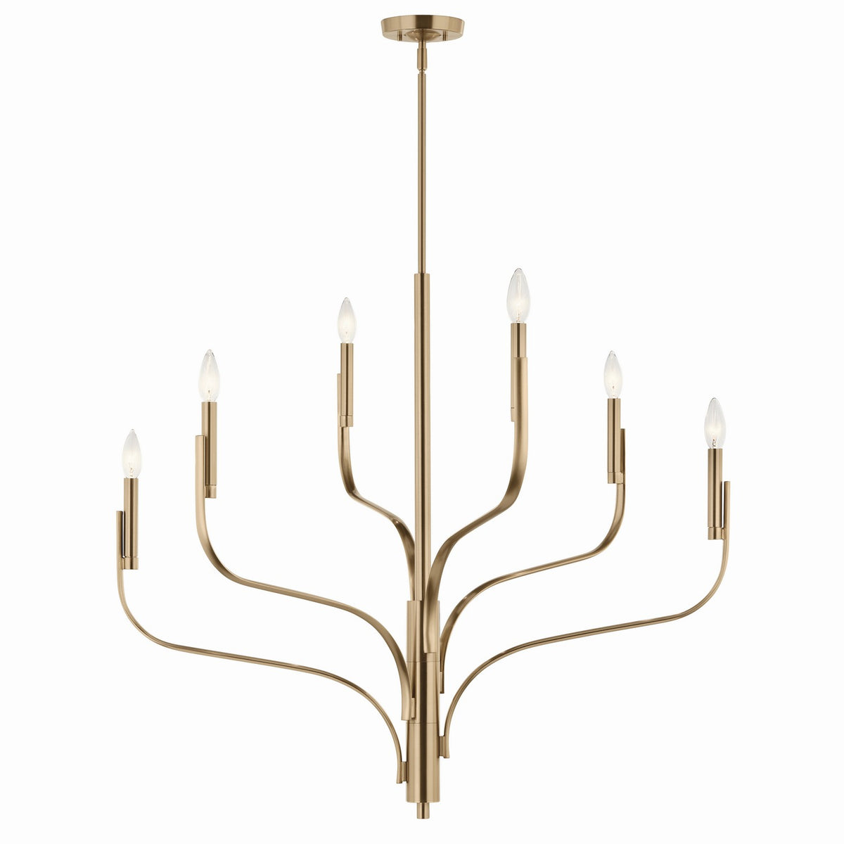KICHLER 52673CPZ Livadia 36.25 Inch 6 Light Chandelier In Champagne Bronze