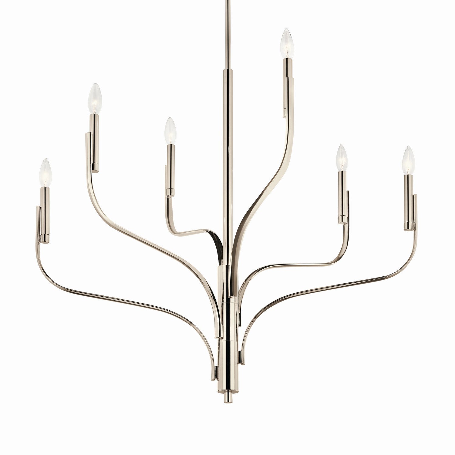 KICHLER 52673PN Livadia 36.25 Inch 6 Light Chandelier In Polished Nickel