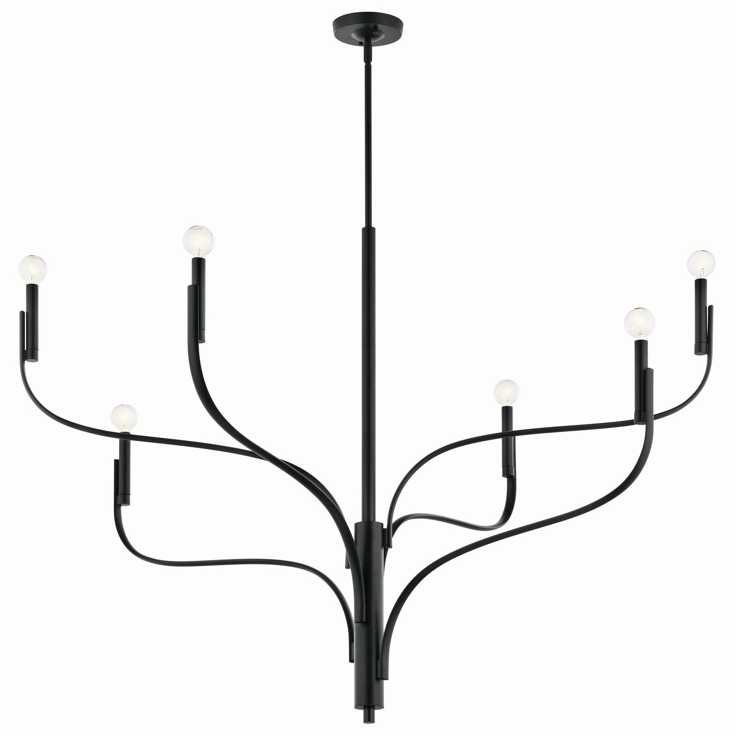KICHLER 52674BK Livadia 47.25 Inch 6 Light Chandelier In Black