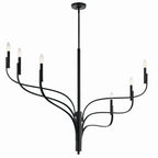 KICHLER 52674BK Livadia 47.25 Inch 6 Light Chandelier In Black