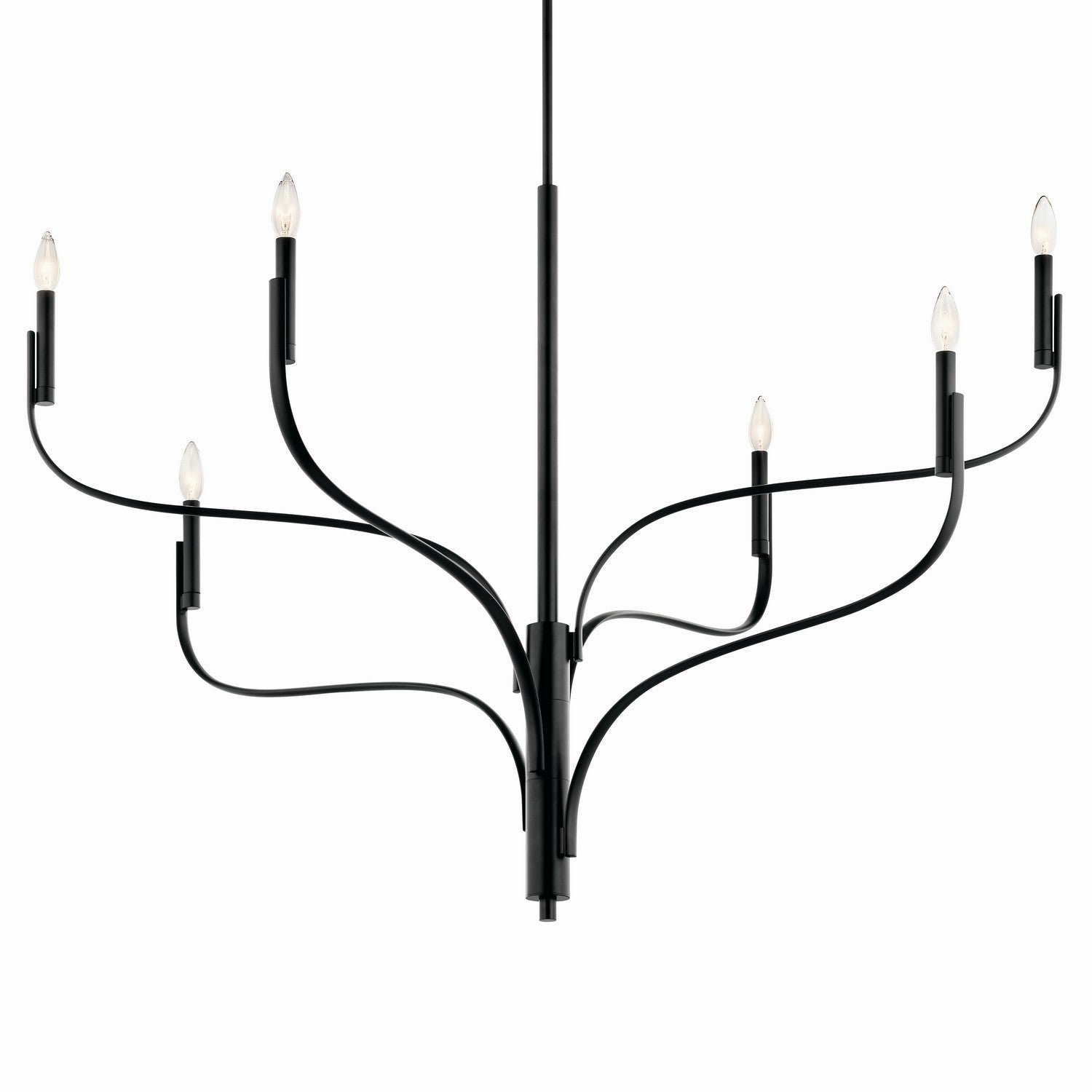KICHLER 52674BK Livadia 47.25 Inch 6 Light Chandelier In Black