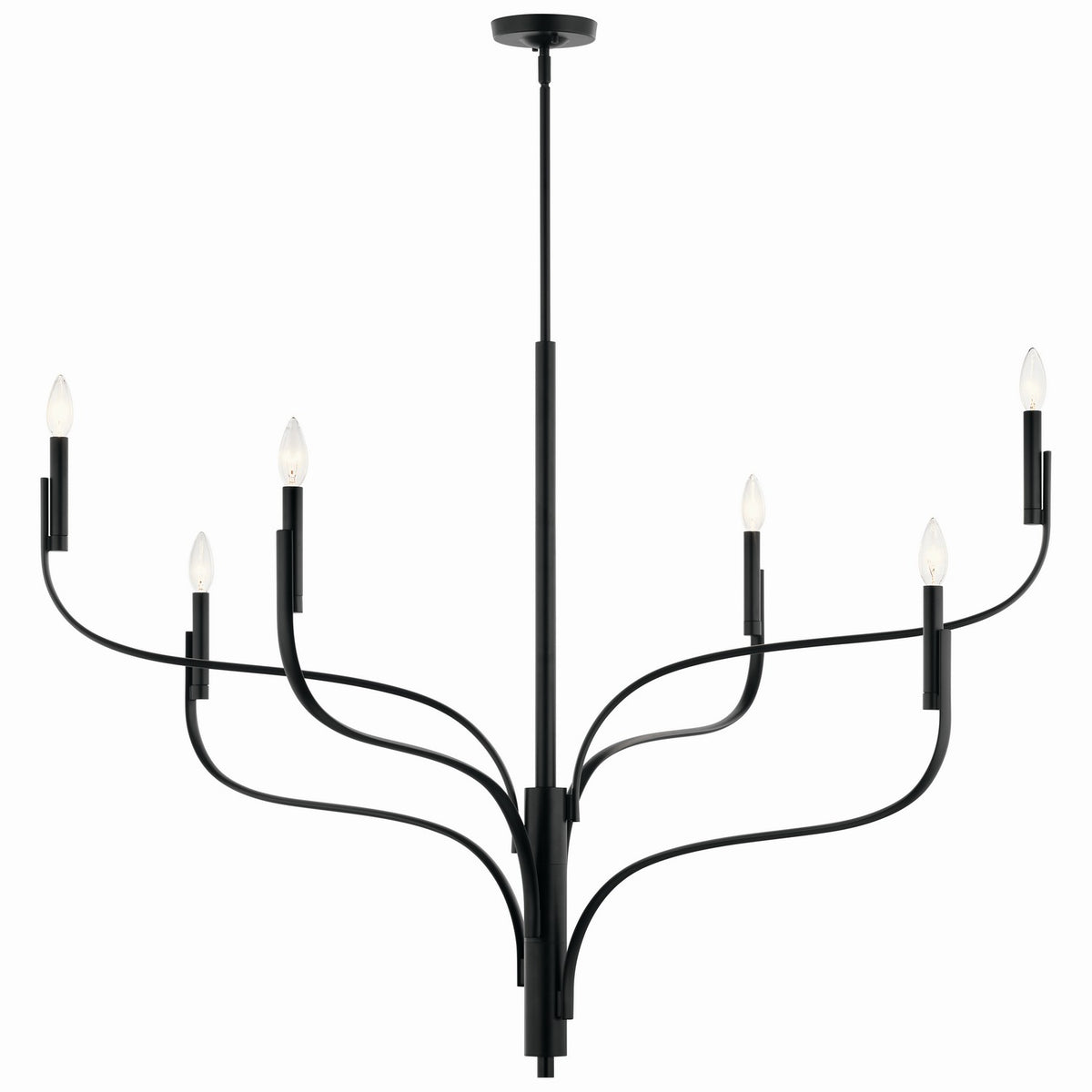 KICHLER 52674BK Livadia 47.25 Inch 6 Light Chandelier In Black