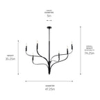 KICHLER 52674BK Livadia 47.25 Inch 6 Light Chandelier In Black