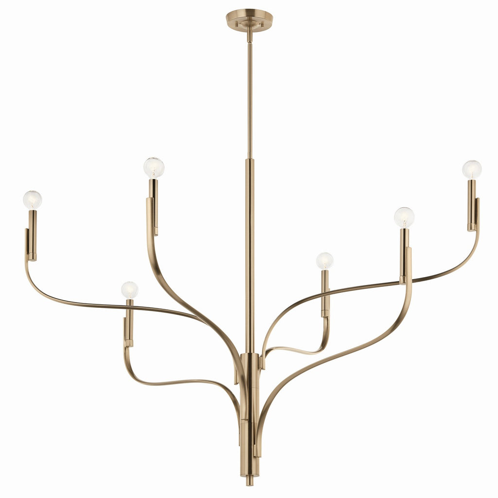 KICHLER 52674CPZ Livadia 47.25 Inch 6 Light Chandelier In Champagne Bronze