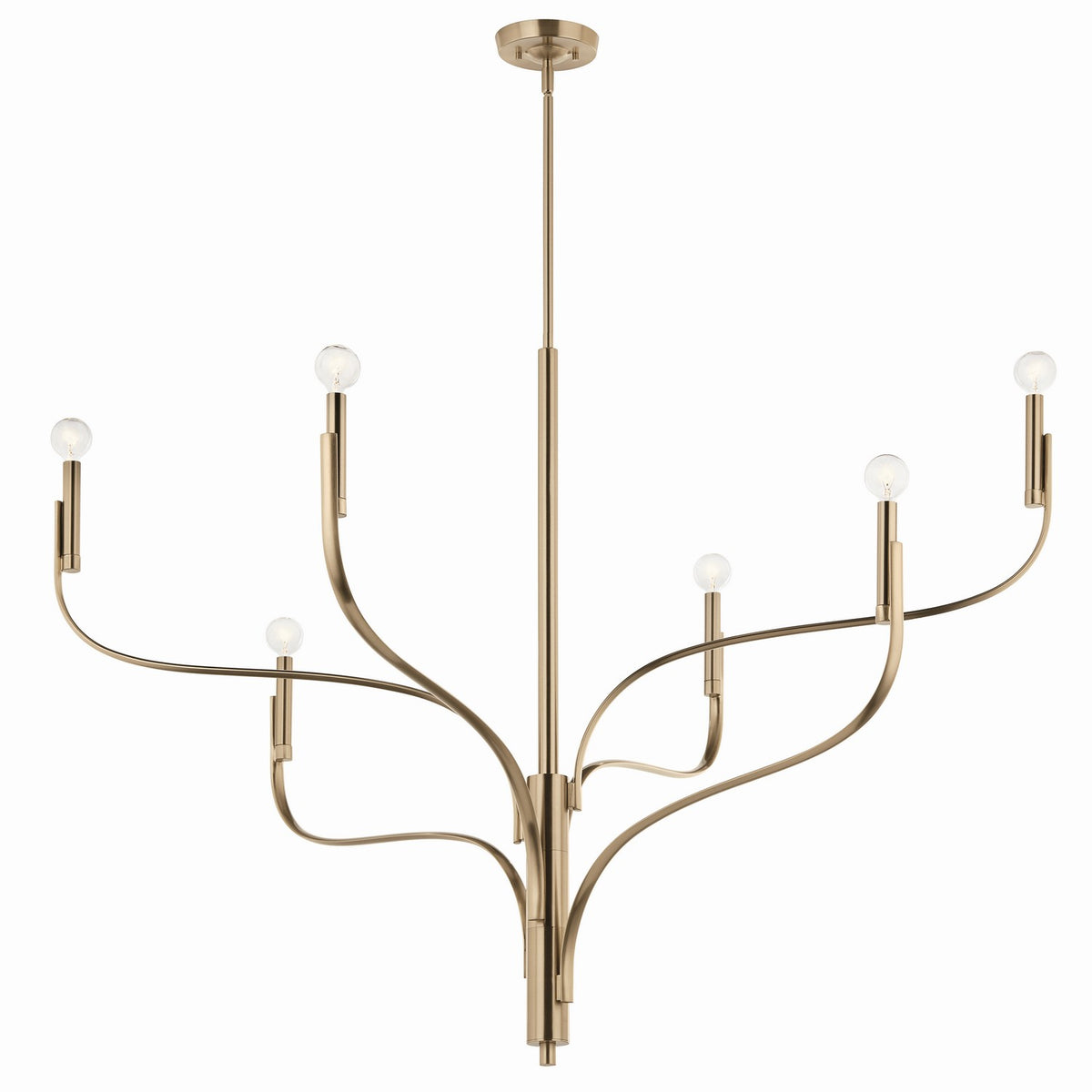 KICHLER 52674CPZ Livadia 47.25 Inch 6 Light Chandelier In Champagne Bronze