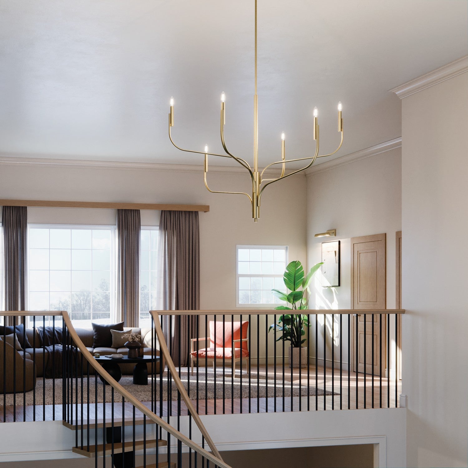 KICHLER 52674CPZ Livadia 47.25 Inch 6 Light Chandelier In Champagne Bronze
