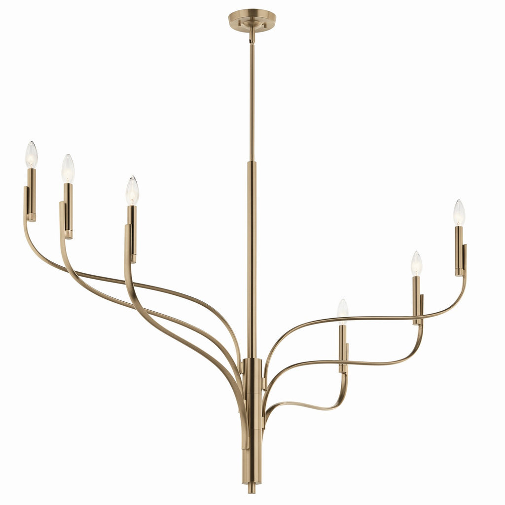 KICHLER 52674CPZ Livadia 47.25 Inch 6 Light Chandelier In Champagne Bronze