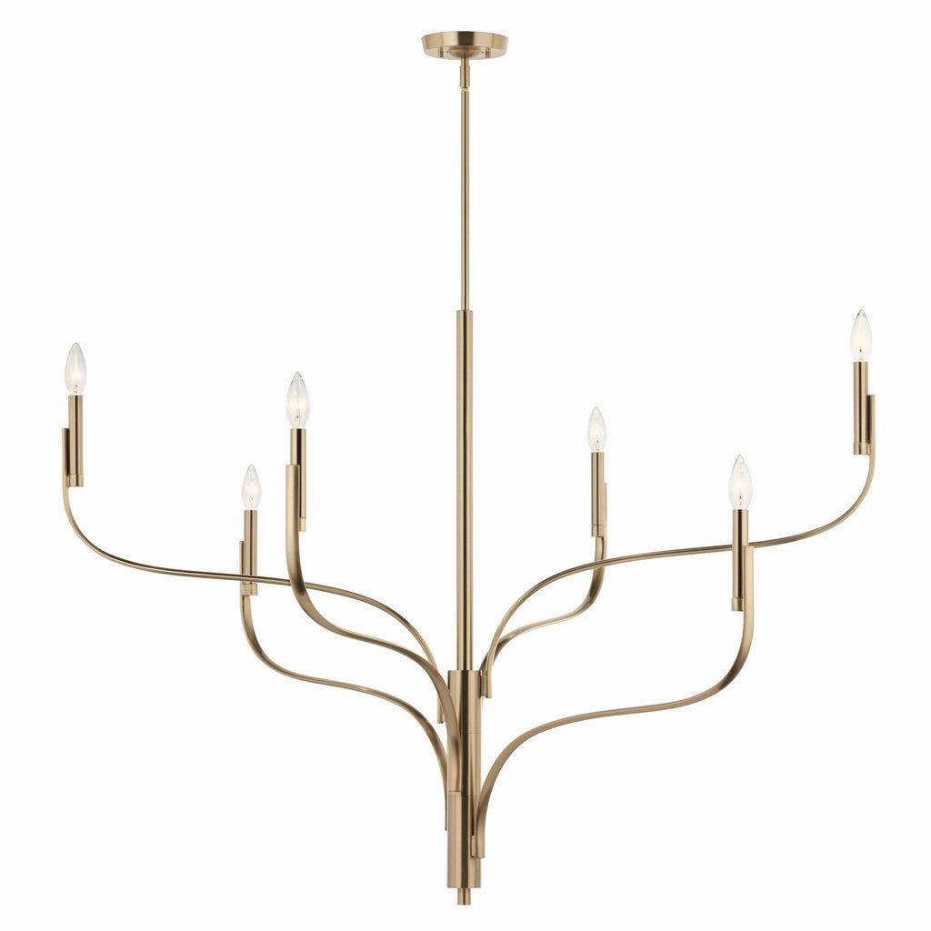 KICHLER 52674CPZ Livadia 47.25 Inch 6 Light Chandelier In Champagne Bronze