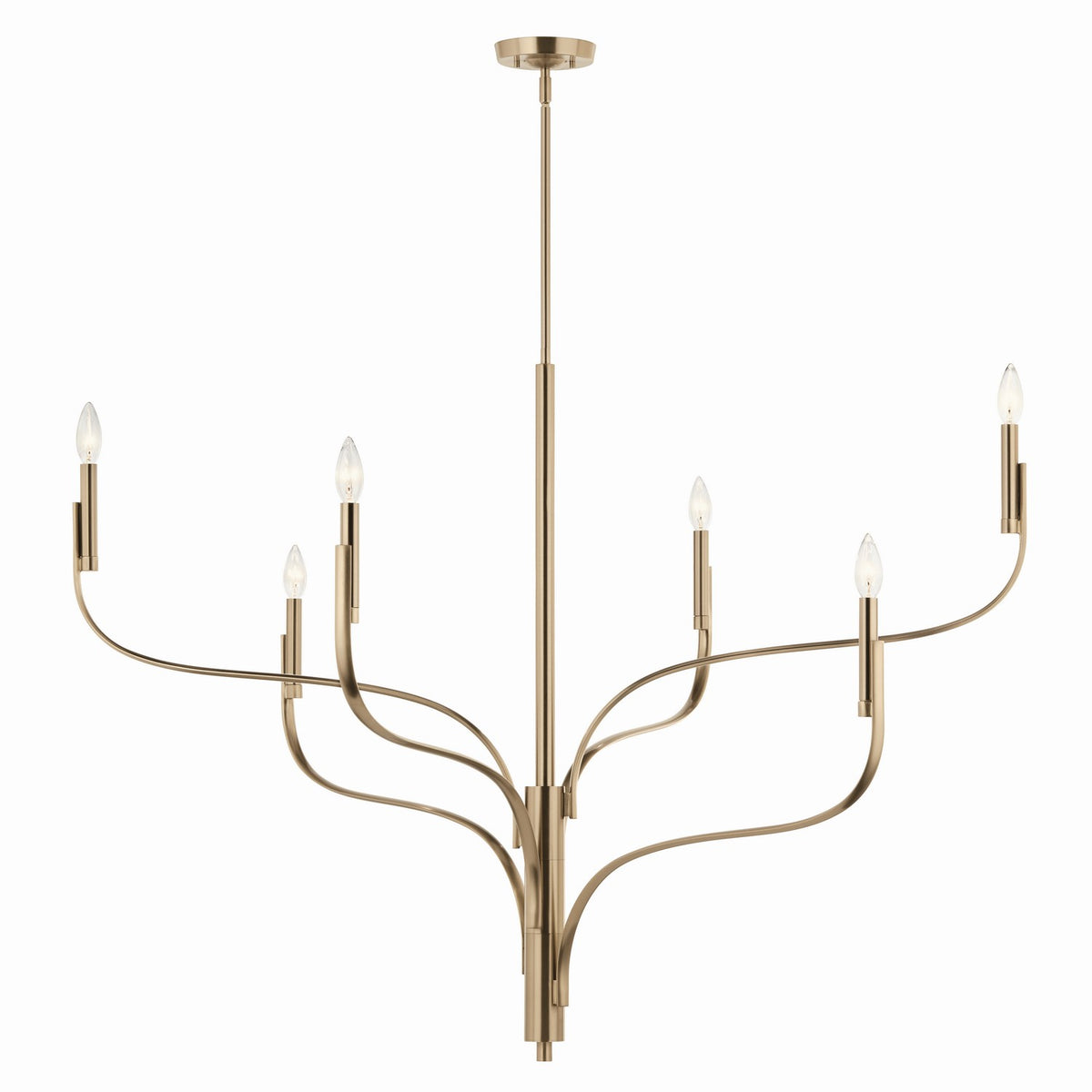 KICHLER 52674CPZ Livadia 47.25 Inch 6 Light Chandelier In Champagne Bronze