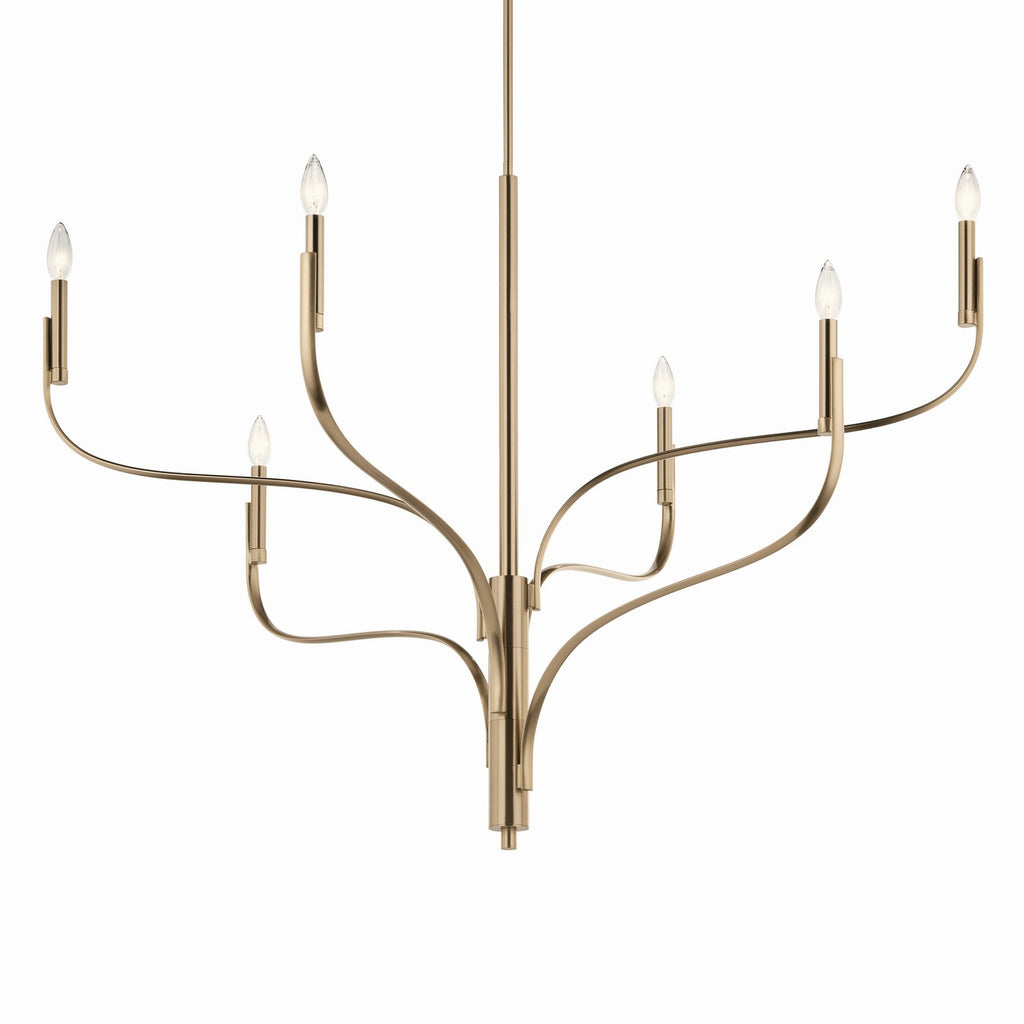 KICHLER 52674CPZ Livadia 47.25 Inch 6 Light Chandelier In Champagne Bronze