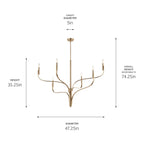 KICHLER 52674CPZ Livadia 47.25 Inch 6 Light Chandelier In Champagne Bronze