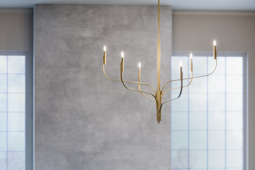 KICHLER 52674CPZ Livadia 47.25 Inch 6 Light Chandelier In Champagne Bronze