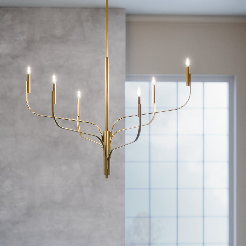 KICHLER 52674CPZ Livadia 47.25 Inch 6 Light Chandelier In Champagne Bronze
