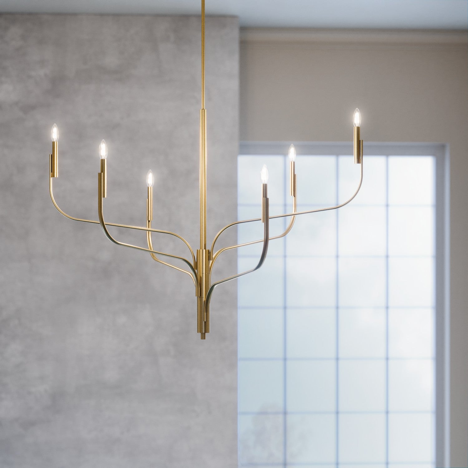 KICHLER 52674CPZ Livadia 47.25 Inch 6 Light Chandelier In Champagne Bronze