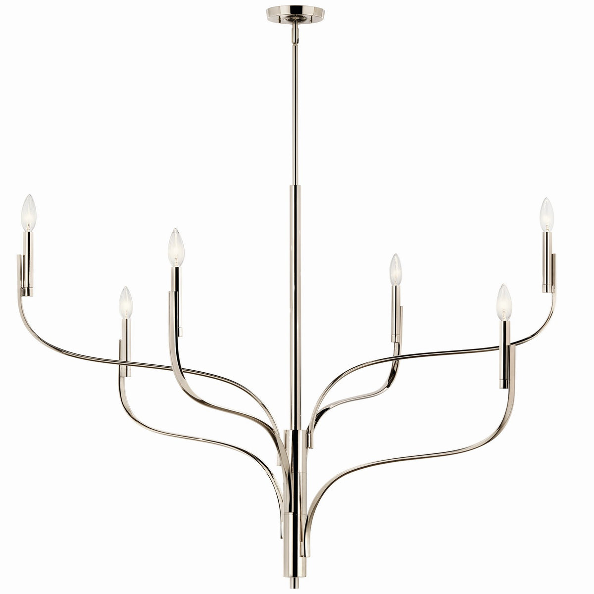 KICHLER 52674PN Livadia 47.25 Inch 6 Light Chandelier In Polished Nickel