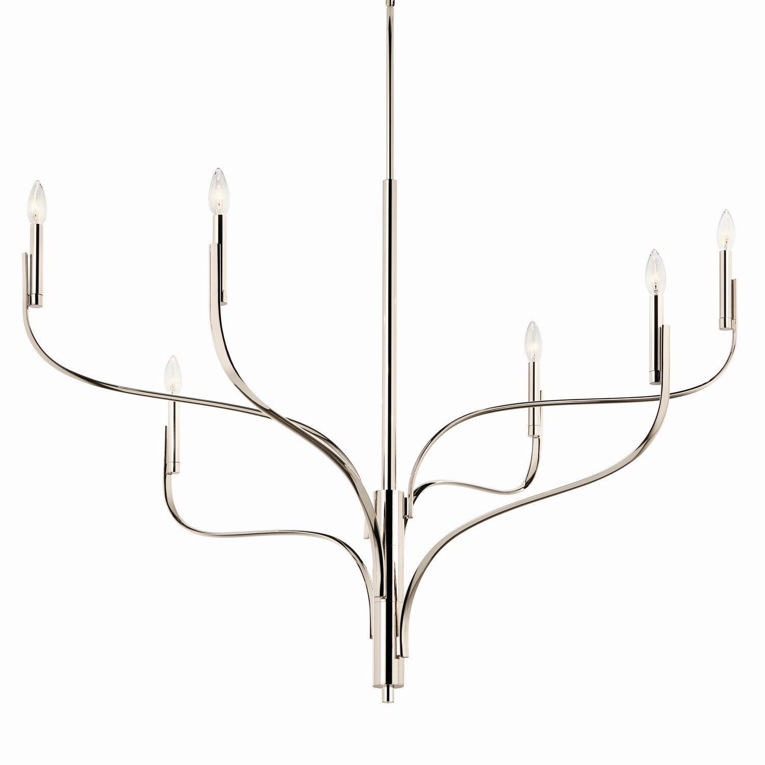 KICHLER 52674PN Livadia 47.25 Inch 6 Light Chandelier In Polished Nickel