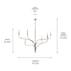 KICHLER 52674PN Livadia 47.25 Inch 6 Light Chandelier In Polished Nickel