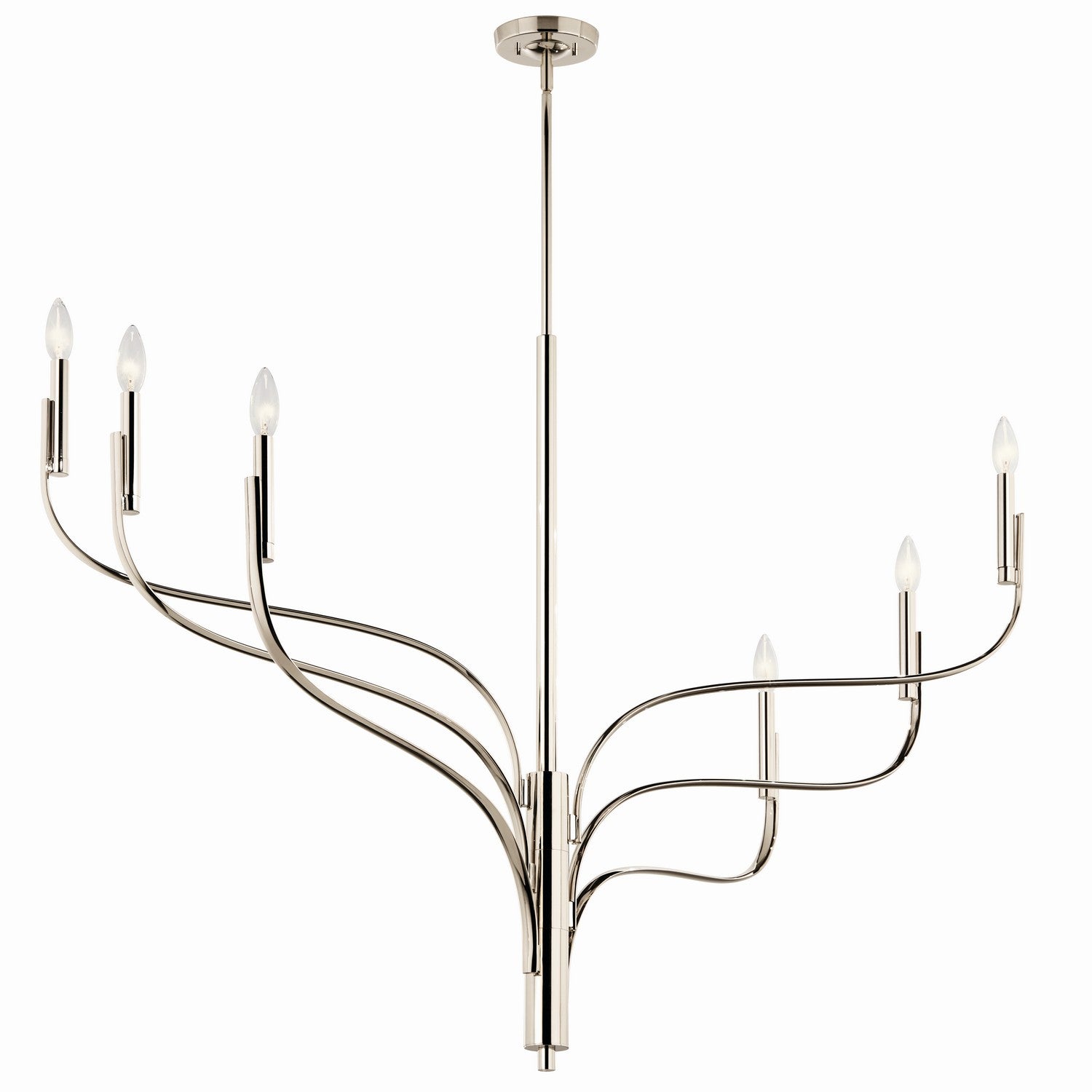 KICHLER 52674PN Livadia 47.25 Inch 6 Light Chandelier In Polished Nickel