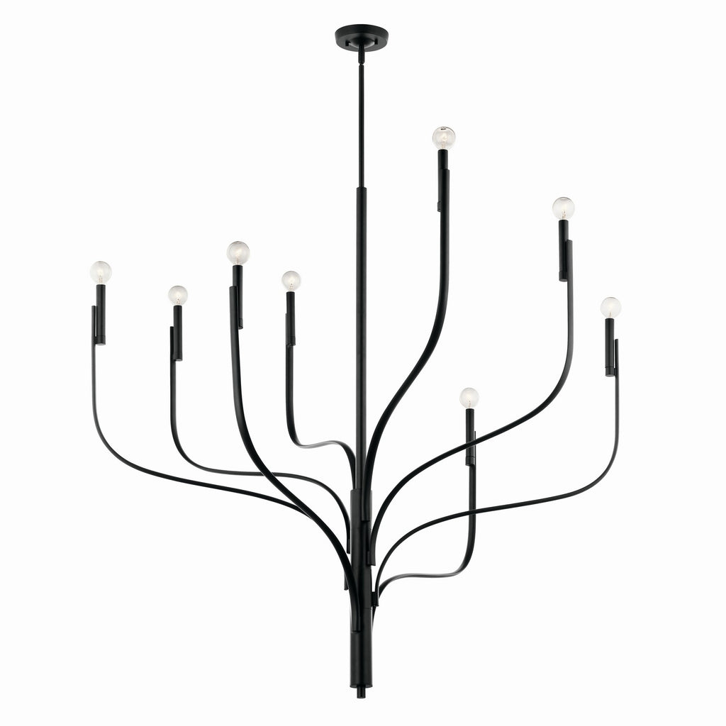 KICHLER 52675BK Livadia 47.75 Inch 8 Light Chandelier In Black